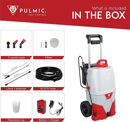 Electric Sprayer for The Application of agrochemical Products. 3 speeds. 35L. 4 bar. up to 7 Hours of Autonomy. Removable Lithium Battery. Includes Accessories (9.25 Gal Cart Sprayer)