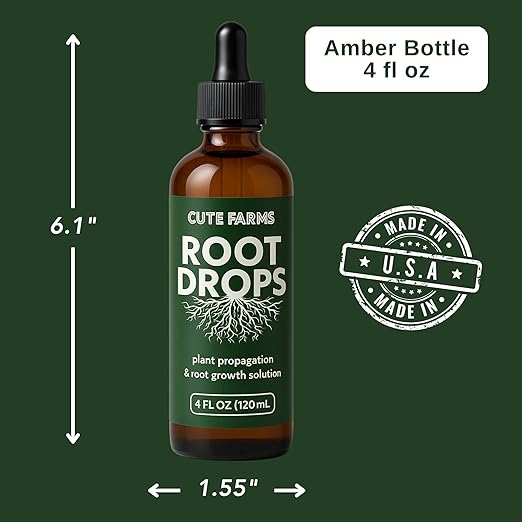 Root Drops - Liquid Rooting Booster | Rapid Growth, Stronger Root System, Reduced Transplant Shock | Ideal for Water, Soil, Leca | Perfect for Indoor Plants: Pothos, Monstera, Philodendron (4 oz)