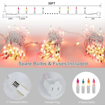 LJLNION 3 Sets Easter String Lights, 150 Count 30 FT Each White Wire Mini Pastel Fairy Lights, 120V UL Certified Connectable Xmas Lights for Garden Patio Holiday Party Outdoor Decoration, Multicolor