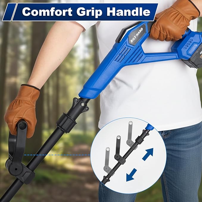 BILT HARD 20V Cordless Tiller Cultivator, 8-inch Wide Battery Powered Garden Cultivator, 300RPM Electric Tiller for Lawn, Gardening, Soil Cultivation (4.0AH Battery and Charger Included)