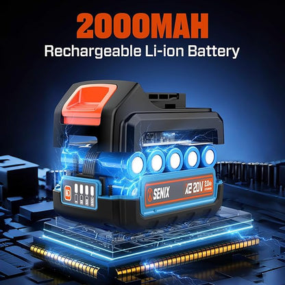 SENIX Cordless Electric Pruning Shears with 2000mAh Battery& Charger, 20V Brushless Motor Pruner, Dual Mode Cutting 1.5" Max for Delicate Flowers & Thick Branches, Gardening, Tree Pruners, Orchard