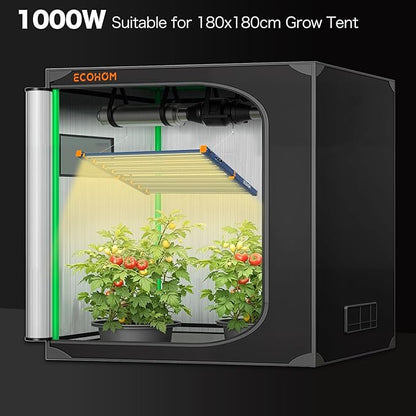 LED Grow Light, 1000W Grow Lights for Indoor Plants, Full Spectrum Growing Light Plant Foldable & Hanging Growing Lamps, Daisy Chain Dimmable Grow Lamp, Commercial for 6x6ft Coverage in Grow Tent