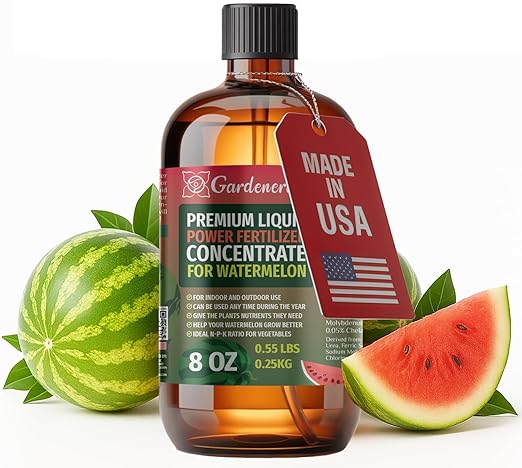 Liquid Power Watermelon Fertilizer - Professional Liquid Plant Food for Watermelon - Fast-Acting Concentrate for Growth, Strong Roots & High-Yield Harvest - 8 oz - Indoor & Outdoor Use