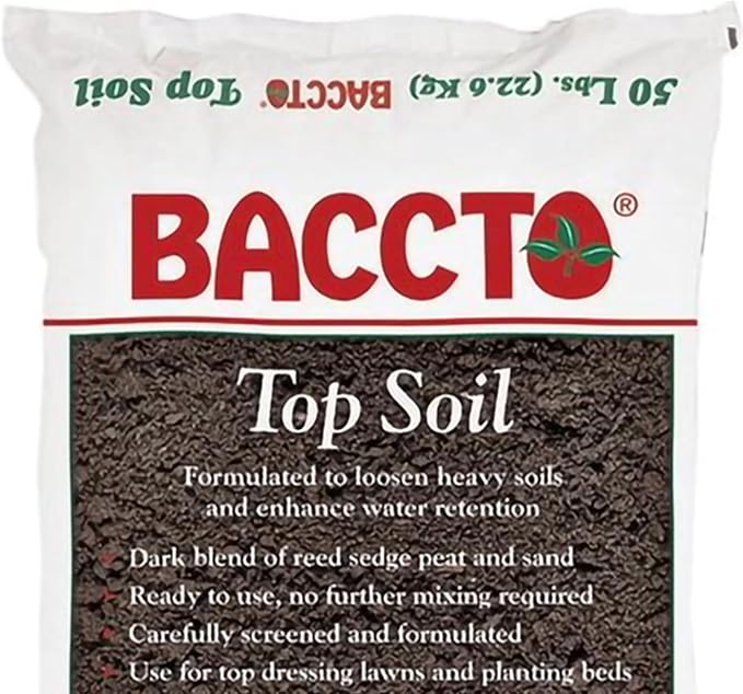 Michigan Peat 8-Pack Baccto Top Soil with Reed Sedge, Peat, and Sand, 50 Lbs - Outdoor Lawn and Gardening Mixture with Nutrients and Minerals - Ideal for Lawns, Gardens, and Raised Planting Beds
