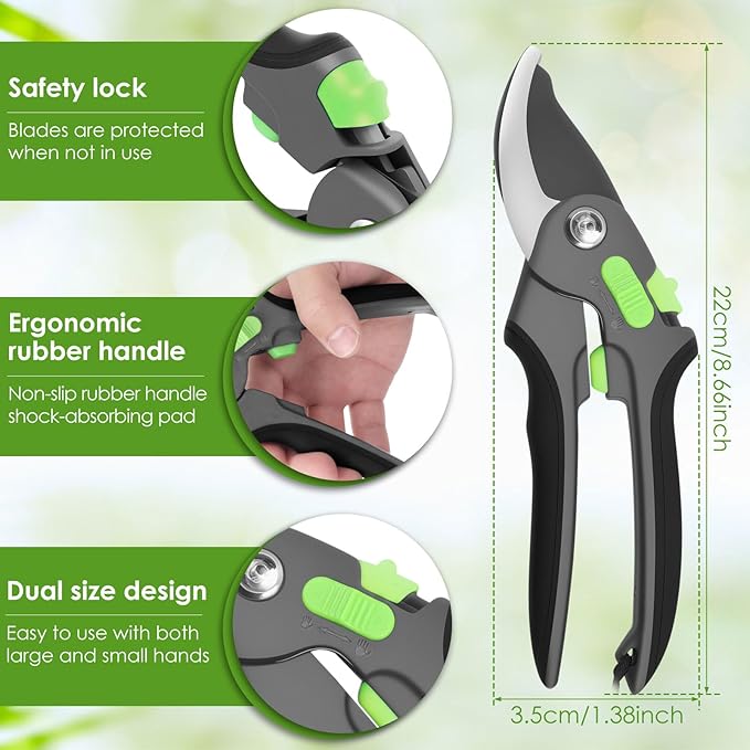 2 Pack Gardening Shears Pruning Garden Scissors Pruning Scissors For Gardening Pruner Shears With Rust Resistant Steel Blade Effortlessly Cuts