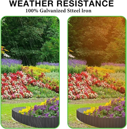 8IN x 20FT Corrugated Metal Garden Edging Borders,Sturdy Landscape Edging Border Galvanized Lawn Edge Garden Fence for Flower Bed,Tree,Grass,Paver
