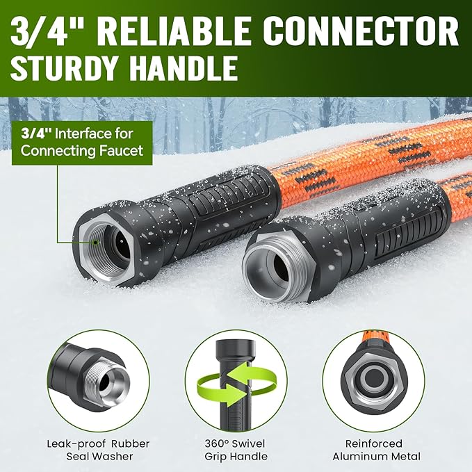 Garden Hose 100 ft, Water Hose Heavy Duty, Flexible Lightweight Non-Expanding Hose with 10 Function Sprayer, Leak-Proof, Burst-Resistant, High-Pressure, Anti-Kink, Garden Gifts for Men Women