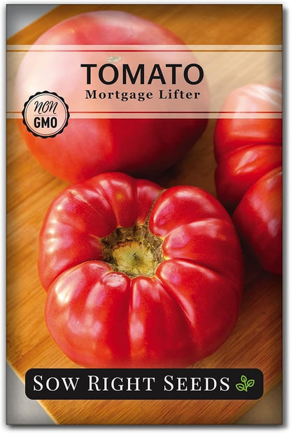 Sow Right Seeds - Mortgage Lifter Tomato Seeds for Planting - Meaty 1 to 2 lb Flavorful Fruits - Non-GMO Heirloom - Instructions to Plant a Home Vegetable Garden - Giant Beefsteak-Type