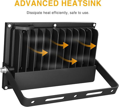 Onforu 80W LED Flood Lights Outdoor,8000LM Super Bright Security Light,6500K Daylight White, Outdoor Floodlight, IP66 Waterproof Outside Floodlights for Garage Yard Garden 2 Pack