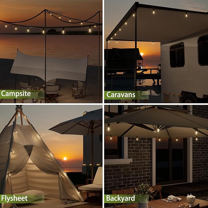 Outdoor String Lights,100 Feet Led Patio Globe Lights with Plastic Bulbs,Waterproof,Shatterproof,G40 Outdoor String Lights with,Connectable Hanging for Backyard, Bistro, Porch, Deck, Balcony,Tent