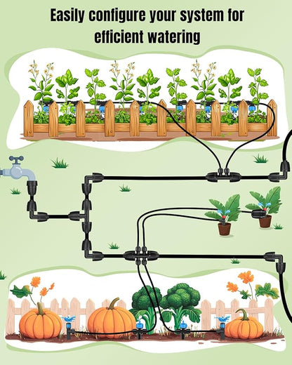 Pawfly 15 Pcs Drip Irrigation Fittings for 1/2 Inch Irrigation Tubing, Barbed Elbow Parts for Garden Irrigation System, 1/2" Drip Line Connectors with Anti-Drop Lock Nuts (1/2" ID x 0.64" OD)