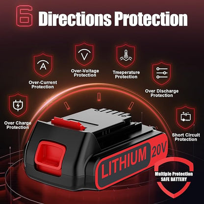 3500mAh LBXR20 Battery for Black and Decker 20V Battery Replacement 20Volt Max Lithium-ion LB20 LBXR20 LBXR2020 20V Lithium-ion Weed Eater Trimmer Cordless Tool Battery 2Pack Just for Black and Decker