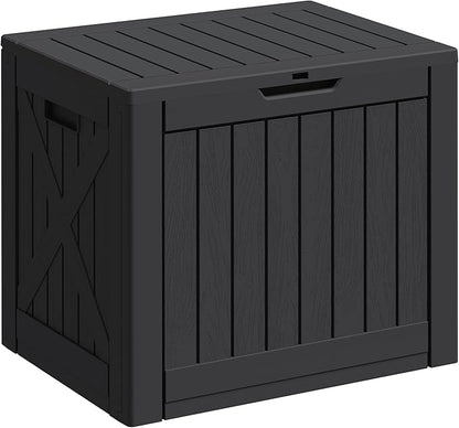 Greesum 40 Gallon Resin Deck Box, Outdoor Storage for Patio Furniture, Garden Tools, Pool Supplies, Weatherproof and UV Resistant, Lockable, Black