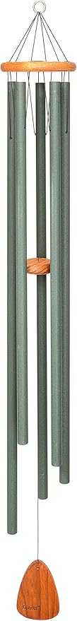 Festival 60-inch Redwood Wind Chime in Forest Green by Wind River for Patio, Backyard, Garden, and Outdoor décor. Made in The USA