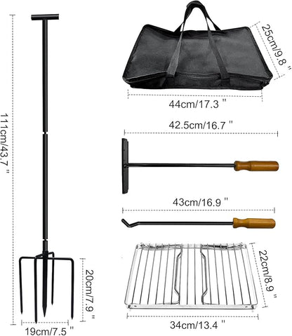Campfire Grill Grate Portable Fire Pit Grill with Steel Grate Campfire Cooking Equipment for Open Fire BBQ Camping