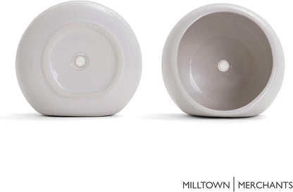 Milltown Merchants Succulent Wall Planters - White Ceramic Wall Mounted Planters - Succulent Plant Pots - Hanging Vases for Living Wall (1 Pack/Modern/White)