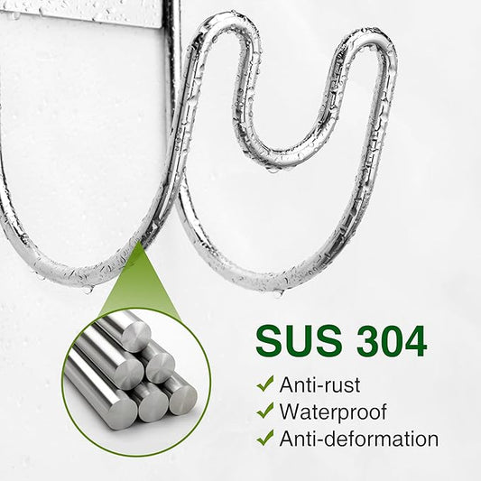 Stainless Steel Garden Hose Holder - Silver SS304 Water Hose Holder - Wall Mounted Hose Hanger Heavy Duty for Water Hose Extension Cords Vacuum Hose, Anti-Rust (1 Pack)