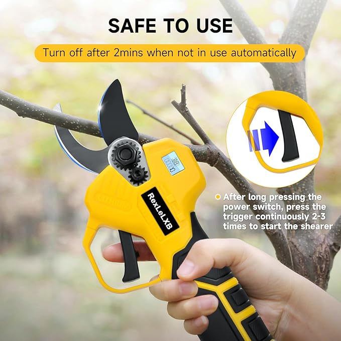Cordless Electric Pruning Shears for DeWalt 20V Battery, Brushless Tree Pruner with LCD&SK5 Blades, Adjustable Cutting Dia. 0.8-1.2 Inch for Gardening, Tree Pruning(NO Battery)