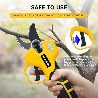 Cordless Electric Pruning Shears for DeWalt 20V Battery, Brushless Tree Pruner with LCD&SK5 Blades, Adjustable Cutting Dia. 0.8-1.2 Inch for Gardening, Tree Pruning(NO Battery)