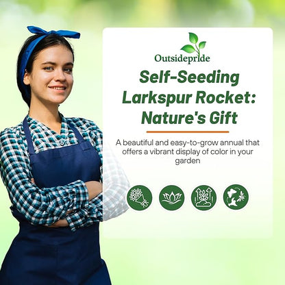 Outsidepride Mixed Rocket Larkspur Seeds for Planting Outdoors - 1 Lb. Annual, Self-Seeding, Heat & Drought Tolerant Wildflower Seeds for Cut Flower Arrangements & Pollinator Gardens