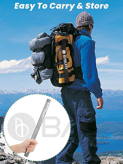 BIBURY Folding Hand Saw Outdoor Survival Tools, Portable Folding Wood Saw with 2pcs Replaceable 12.4” Blade & Buckle Cloth Bag, Aluminium Alloy Camping Pruning Tree Hand Saw for Gardening