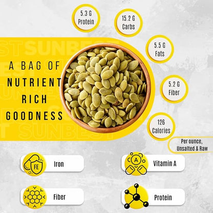 Sunbest Natural - Pumpkin Seeds Raw and Fresh, Pumpkin Seeds Unsalted, Whole Shelled Pumpkin Seeds, Kosher Seeds for Snacks, Pumpkin Seeds Bulk, Non-GMO and Vegan Healthy Pumpkin Snacks, 3 Lbs.
