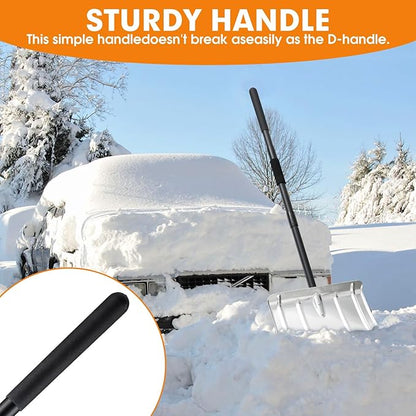 Snow Shovel, Aluminum Portable Snow Pusher Shovel Heavy Duty Metal Snow Shovel for Driveway Car Home Garage