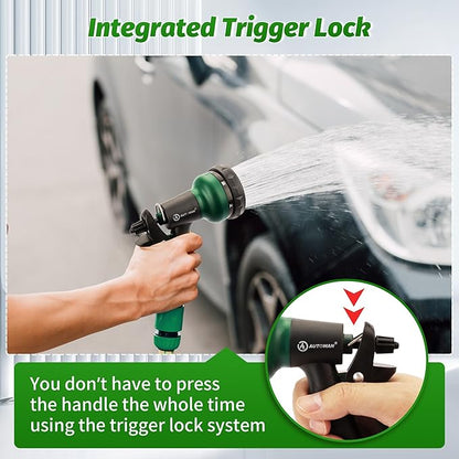 AUTOMAN Garden Hose Nozzle, 2 Pack Water Sprayer Nozzle with 7 Adjustable Watering Patterns,Slip Resistant Nozzle for Plants,Lawn,Washing Cars,Window Cleaning,Showering Pets & Outdoor Fun