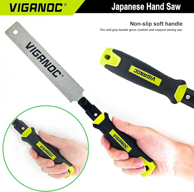 Japanese Hand Saw 180mm(7") Double-sided Pull Saw, Flush Cut Handsaws, Fine Cuts, SK5 Flexible Blade, 14/17 TPI