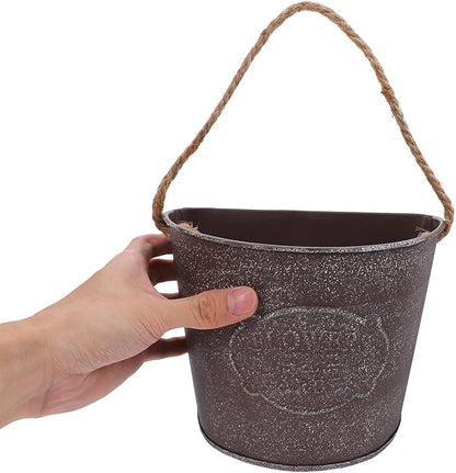 GANAZONO Wall Hanging Flowerpot 4-Pack Iron Art Small Indoor Outdoor Plant Holders with Lanyard for Succulents and Mini Plants Wall Mounted Planters