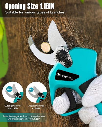 G-901 Electric Pruning Shears Cordless Pruner Shears Brushless, 2 * 2000mAh Battery Pruning Shears with Replacement Blade, 1.4 Inch Cutting Capacuty for Tree Trimming Branch Cutter