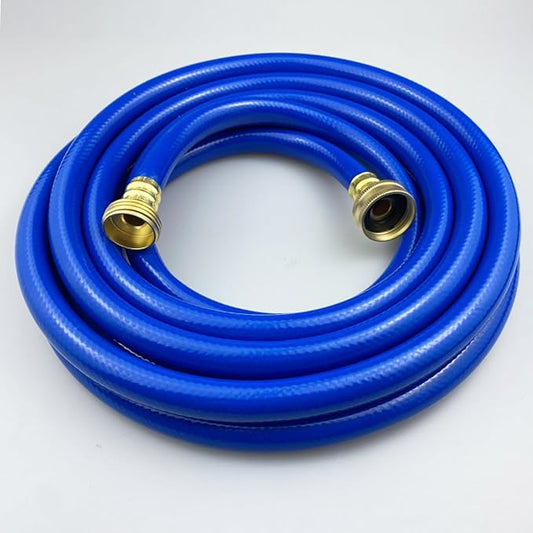 PVC Garden Hose 1/2 Inch Green Heavy Duty Water Hose with Solid Brass Fittings,No Leaking, Flexible,for outdoors,Lawns,Patio (15 FT, Blue, Brass Fittings)