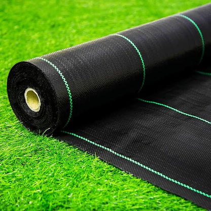 4ft x 180ft Garden Weed Barrier Landscape Fabric,Weed Block Fabric Heavy Duty 3.2OZ,Woven Mulch for Landscaping Ground Cover Weed Control Fabric, Black Garden Bed Liner