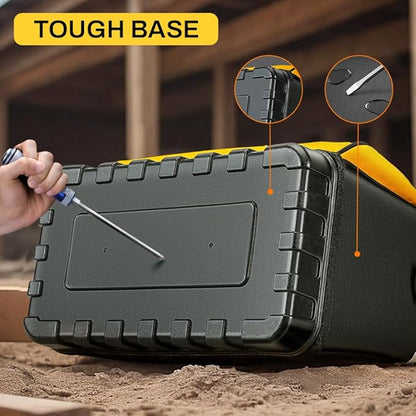 Tool Bag, Hard Bottom Professional Tool Tote, Multi-Pocket Storage with Shoulder Strap, Black and Yellow (Yellow & Black, 16 inch)