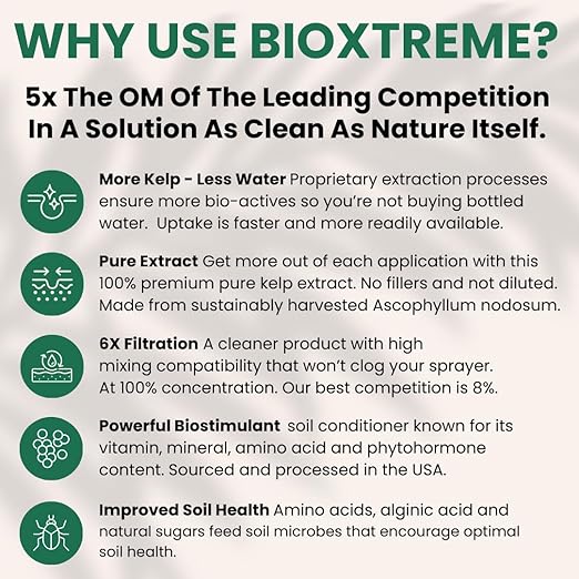 Liquid Seaweed Premium Concentrate - All Natural Kelp Fertilizer - Enhances Plant & Flower Growth + Seed Germination & Root Development - 16 Oz