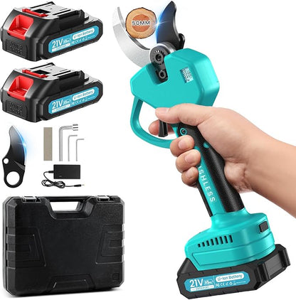 Electric Pruning Shears Cordless Pruner Shears Brushless 2.0 Inch Cutting Diameter with 2 * 2Ah Battery Pruning Shears Garden Tool for Tree Trimming Branch Cutter