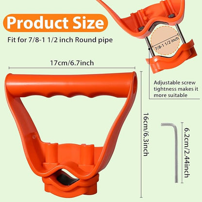 Labor-Saving Handle Tool for Snow Shovels Ergonomic Back-Saving Attachment for Garden Tools Universal Weed Eater Handle Replacement for Snow Shovels, Rakes, Lawn Trimmers, Orange