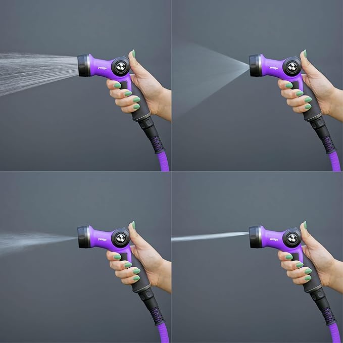 RELAX Expandable Garden Hose 100ft – Lightweight Hose with Anodized Aluminum Couplings & Spray Nozzle. Stylish Water Hose Ideal for watering Small Garden