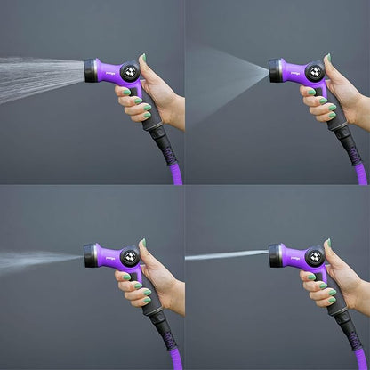 RELAX Expandable Garden Hose 100ft – Lightweight Hose with Anodized Aluminum Couplings & Spray Nozzle. Stylish Water Hose Ideal for watering Small Garden