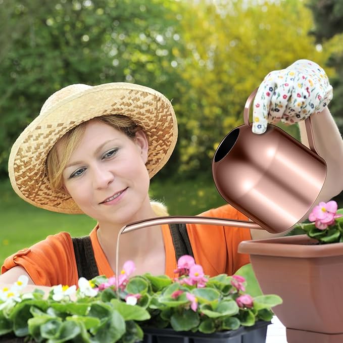 HANABASS 1000ml White Stainless Steel Water Can for Plants Scratch Modern Style