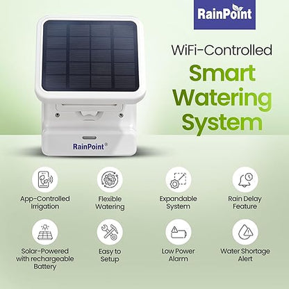 BALDR Automatic Solar Plant Watering System - WiFi Solar Drip System & App-Controlled Water Pump with Timer - Indoor Solar Power Irrigation System Smart Scheduling for House Plants While You are Away