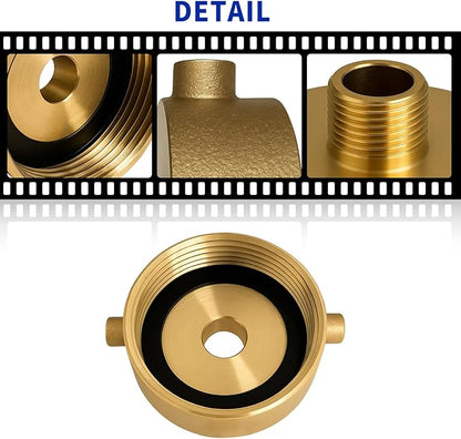 Fire Hydrant Hose Adapter 2-1/2" NST(NH) Female x 3/4" GHT Male Brass for Fire Hose or Pipes with Pin Lug Garden Hose Adapter