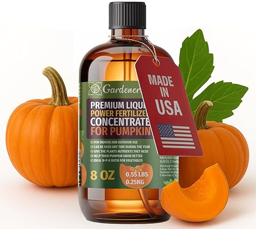 Liquid Power Pumpkin Fertilizer - Professional Liquid Plant Food for Pumpkin - Fast-Acting Concentrate for Growth, Strong Roots & High-Yield Harvest - 8 oz - Indoor & Outdoor Use