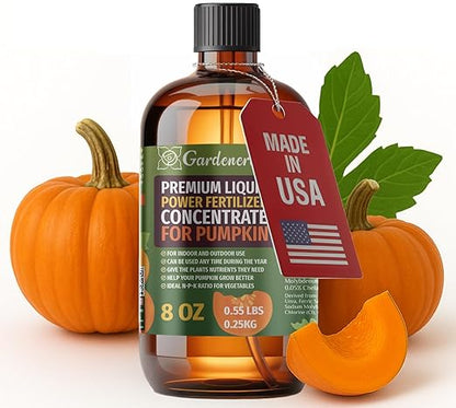 Liquid Power Pumpkin Fertilizer - Professional Liquid Plant Food for Pumpkin - Fast-Acting Concentrate for Growth, Strong Roots & High-Yield Harvest - 8 oz - Indoor & Outdoor Use