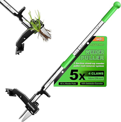 Stand Up Weeder Puller, 4-Claws Gardening Weeding Tools - Phlexpro 2025 New Upgraded Back-Saver 39.3" Long Handle Weed Puller Dandelion Remove Tool for Garden/Lawn/Patio/Farm Use