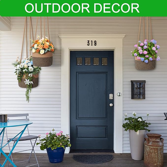 Hanging Planter Basket 2 Pack Jute Hanging Plant Holder Handmade Boho Plant Hangers Rope Woven Hanging Plant Holder Modern Storage Organizer Plant Hangers for Indoor Home Decor