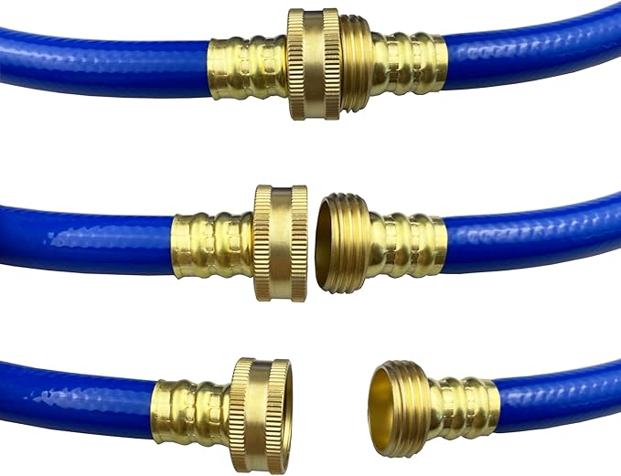 PVC Garden Hose 1/2 Inch Green Heavy Duty Water Hose with Solid Brass Fittings,No Leaking, Flexible,for outdoors,Lawns,Patio (2 FT, Blue, Brass Fittings)