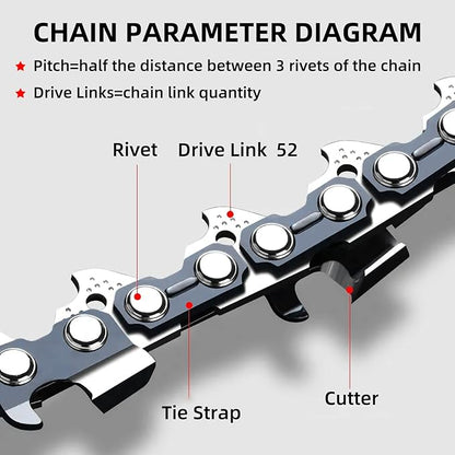 2 Pack 14 Inch Chainsaw Chain 52 Drive Links, .050" Gauge, 3/8" LP pitch, 14-Inch Replacement Chainsaw Chains Fits Craftsman, Echo, Poulan, Ryobi, Worx and More