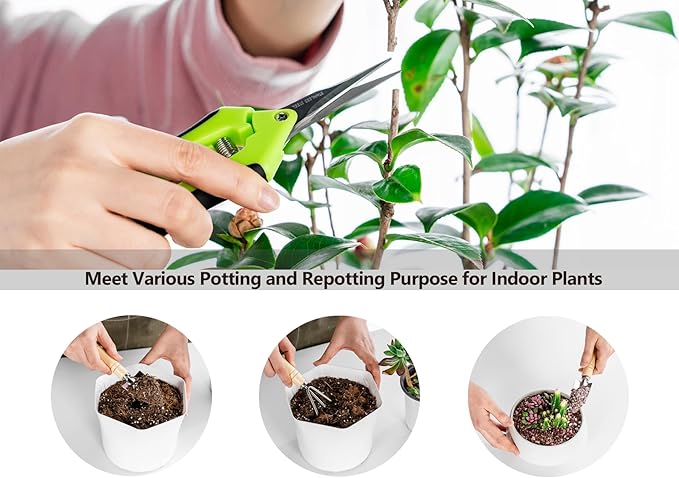Josteve Plant Repotting Mat, 5Pcs Succulent Tools Mini Garden Small Gardening Tools Indoor, Pruning Shear Gardening Scissor, Hand kit for Bonsai, Cactus, Fairy, Houseplant Transplanting, Seedling