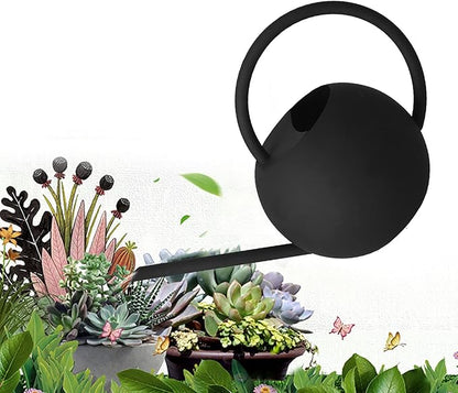 Long Spout Watering Can, 400Ml Stainless Steel Metal Watering Pot for Outdoor and Indoor Plants Decorative Black Colored Watering Can for Gardening Family Gardening